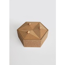Yegane Concept Ham Mdf, Boyanabilir, 3 Kapaklı 21 cm Kutu, Şekerlik, Takı Kutusu, Çok Amaçlı Kutu