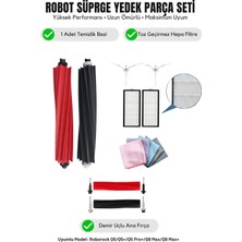 Roborock Q5/q5+/q5 Pro+/q8 Max/q8 Max+ ile Uyumlu Yenileme Beyaz Fırça Filtre Temizlik Bezi Seti