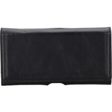 BloominBag Arc Clıp Onyx Black Leather 6.9" Phone Case