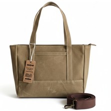 Old Cotton Mumlu Kanvas Tote Omuz Çantası ve El Çantası (Ayarlanabilir Ek Askı) Dina
