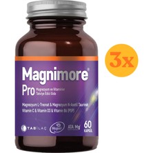 Magnimore Pro 60 Kapsül - 3 Adet (180 Kapsül) - Dezenfektan Hediyeli (%72 Alkol)