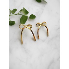 Fayra Accessories Fiyonk Figürlü Altın Kaplama Küpe