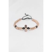 Ett Rose Renk Çelik Zirkon Objeli Asansörlü Bileklik