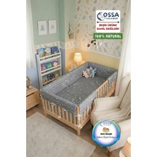 Yasetex Tasarım Montessori Beşik Yan Koruma Seti Darbe Önleyici Pofuduk – Samanyolu Desenli