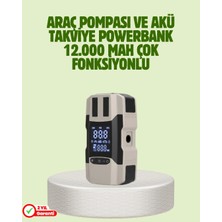 Aesco Araç Akü Takviye Cihazı ve Lastik Şişirme Pompası 12.000 Mah