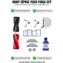 Roborock Saros 10 ile Uyumlu Yenileme Fırça Filtre Mop Deterjan Seti