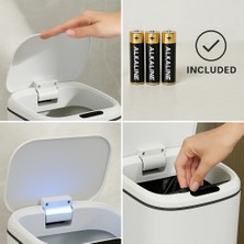 Aesco Akıllı Teknolojik Çöp Kutusu Otomatik Sensörlu Çöp Kutusu Piller Dahil Çöp Kovası 20L