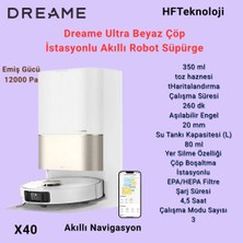 Dreame  Ultra Robot Süpürge Beyaz  +Xiaomi akıllı Baskül HEDİYE