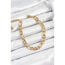 Ett 316L Çelik Gold Renk Kalın Zincir Erkek Bileklik