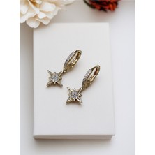 Fayra Accessories Kristal Taşlı Kuzey Yıldızı Altın Kaplama Küpe