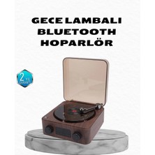 Aesco Gece Lambası Bluetooth Hoparlör Dijital Saat Çok Fonksiyonlu Su Dalgası Işıklı