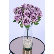 Yapay Çiçek Sitesi Tomurcuk Detaylı Yapay Gül Demeti Lila 12 Dal