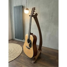 MNT02 Koyu Huş Ahşap Tasarım Gitar Enstrüman Sehpası Ayaklık