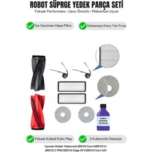 Roborock Qrevo Curv/c/c Pro/edge 5V1/CURV 5A1 ile Uyumlu Yenileme Fırça Filtre Mop Deterjan Seti