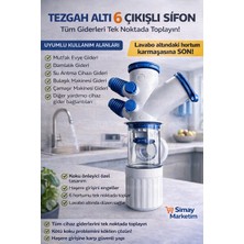 Simay Marketim 6 Girişli Mutfak ve Lavabo Sifonu Koku önleyici ve Kolay Temizlenebilir