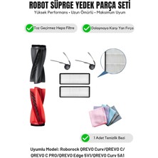 Roborock Qrevo Curv/c/c Pro/edge 5V1/CURV 5A1 ile Uyumlu Yenileme Fırça Filtre Temizlik Bezi Seti