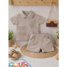 Erkek Bebek  Çocuk Bayram ve Özel Günler  Için Kısa Kollu Şortlu Takım 2li Alt Üst Takım