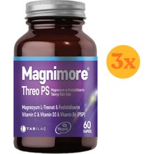 Magnimore Threo Ps 60 Kapsül - 3 Adet (180 Kapsül) - Dezenfektan Hediyeli (%72 Alkol)