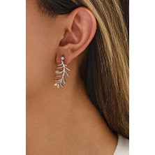Fayra Accessories Zeytin Dalı Figürlü Altın Kaplama Küpe