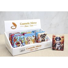 K-Yonlineticaret Sevimli Köpek Tasarımıyla Taş Işlemeli Ince El Aynası Dikdörtgen ALK4576