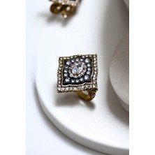 Fayra Accessories Zirkon Taşlı Baklava Figürlü Yüzük