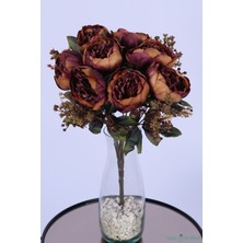 Yapay Çiçek Sitesi Yapay Şakayık Demeti Köpük Cipsolu Aranjman Sonbahar Turuncusu 12 Dal