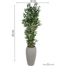 Yapay Çiçek Sitesi Gri Fiber Saksıda Yapay Bambu Ağacı 305 cm
