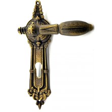 Aesco Eco Lounge Antika Tarz Dekoratif Pirinç Şato Model Oda Kapı Kolu - 262X83 Mm, Antik