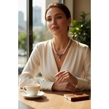 Fayra Accessories Zirkon Taşlı Mayorka Inci Tasarım Kolye