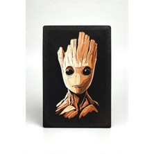 Saes Labs Galaksinin Koruyucuları Groot Dekoratif 3D Mini Tablo 6x9 cm | Magnetli & Bantlı