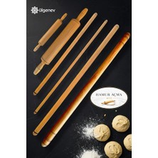 Ülgenev Vernikli Kayın Ağacı Hamur Açmaya Yardımcı  6 Parça Oklava ve Merdane Seti