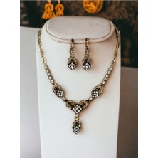 Fayra Accessories Zirkon Taşlı Gerdanlık Kolye ve Küpe Seti