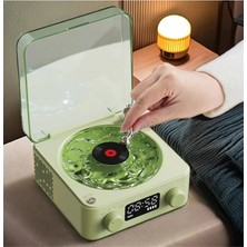 K-Yonlineticaret Waves Nostalji Plak Görünümlü Bluetooth Hoparlör 3D Ses Dalgası Retro Müzik Plak Ye