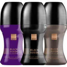 Avon Black Suede Klasik Black Suede Charm ve Touch Erkek Rollon Paketi