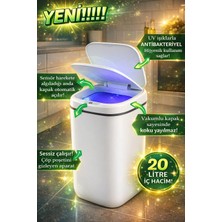 Aesco 20L Akıllı Sensörlü Çöp Kovası Uv Işık Koku Geçirmez Mutfak Banyo Wc Ofis