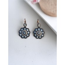 Fayra Accessories Zirkon Taşlı Elmas Montür Çiçek Figürlü Küpe