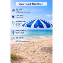 Branda Noktası 360 Derece Dönebilen Head Tilt Plaj Şemsiyesi 200 Gr/m² Polyester Oxford Kumaş