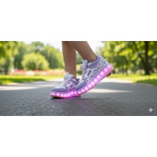 Kindep (Mnc) Tekerlekli Işıklı Çocuk Spor Ayakkabı Lila