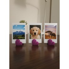 Venora Concept Kalp Şeklinde Fotoğraf Tutucu 3lü Set | 3D Baskı
