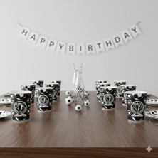 Dodomar Champion Temalı Siyah Beyaz Karton Bardak 8 Oz 8'li Parti ve Doğum Günü Bardağı