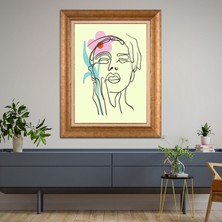 Giyense Altın Varaklı Çerçeveli Paspartulu Tablo SA738