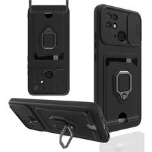 Eco Port Xiaomi Poco C40 Kılıf Zuma Kartvizitli Yüzüklü Silikon - Siyah