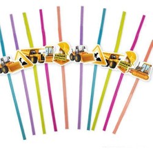 Dodomar Pipet Inşaat Araba ve Görselli 10LU Artistik Pipet  Doğum Günü Eğlenceli Pipet