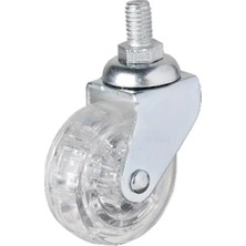 K-Yonlineticaret 326 - 50X20 mm Şeffaf Makaralı Vidalı Teker 4 Adet