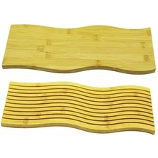 Uslucan Alışveriş Dalgalı Çift Taraf Tasarımlı Ahşap Sunum Tepsisi