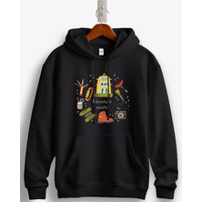 MGAX Adventure Kamp Malzemeleri Baskılı Regular Kapşonlu Sweatshirt