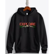 MGAX Adventure Explore Baskılı Regular Kapşonlu Sweatshirt