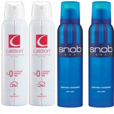 Caldion Classic Kadın Deodorant 150 ml 2 Adet + Snob Erkek Classic Deodorant For Men 150 ml 2 Adet