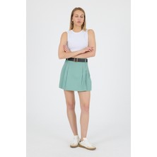 Pileli Kemer Takılabilir Şort Etek