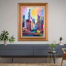 Giyense Altın Varaklı Çerçeveli Paspartulu Tablo SA562